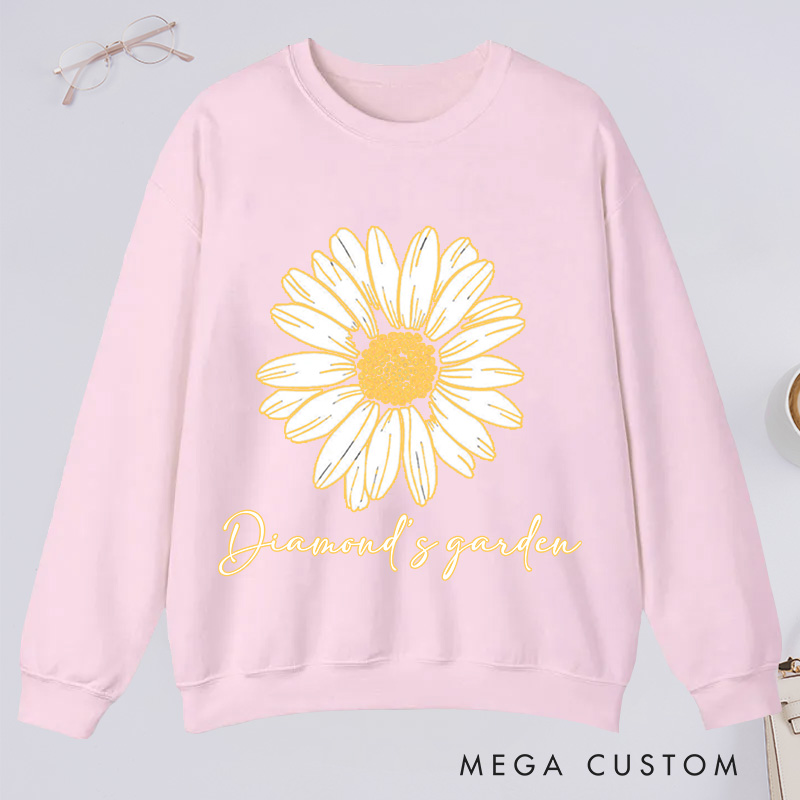 Personalized Daisy Classic Sweatshirts Wildflower Sweatshirt Gardener Sweatshirt with Name Plant Lover Gift Gardening Gift Gardener Gift