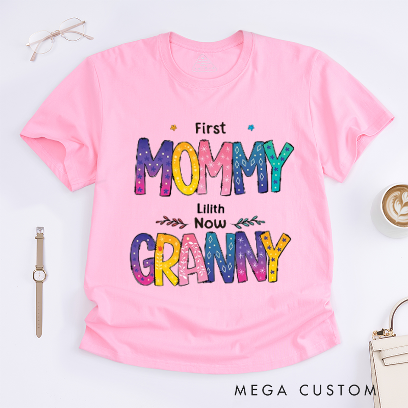 Personalized Color of Love First Mom Now Grandma Classic T-Shirt Mother's Day Gift
