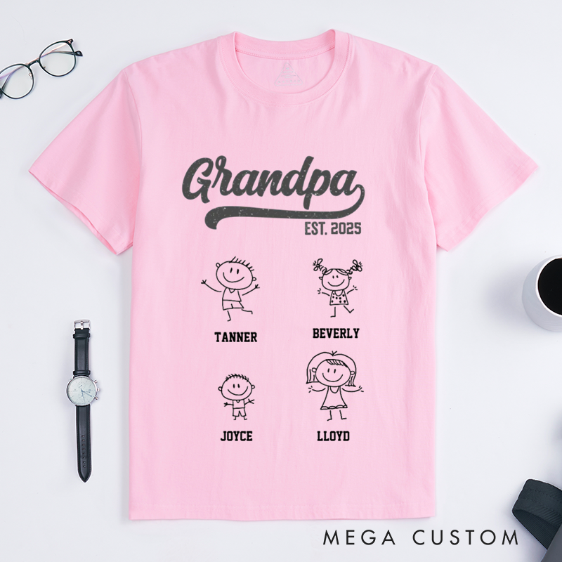 Personalized Become a Dad Since Classic T-Shirt  Gift for Dad Grandpa