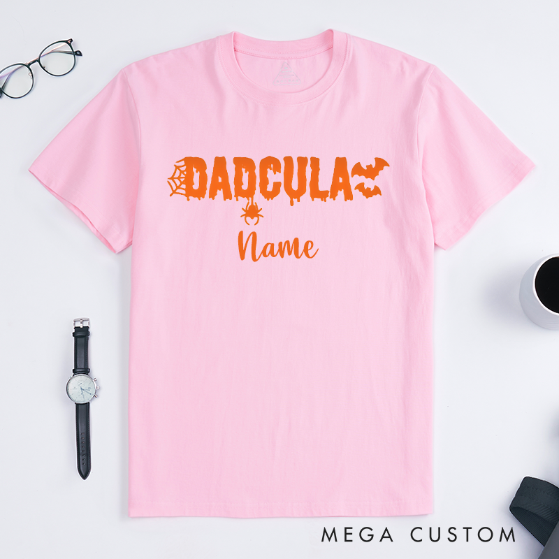Personalized Halloween Momster and Dadcula Spooky Design Classic T-shirt