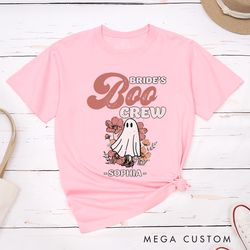 Personalized Bride Last Boo Before I Say I Do Matching T-Shirt Bride's Boo Crew T-Shirt Bridesmaid Halloween T-Shirt Bachelorette Party Gift