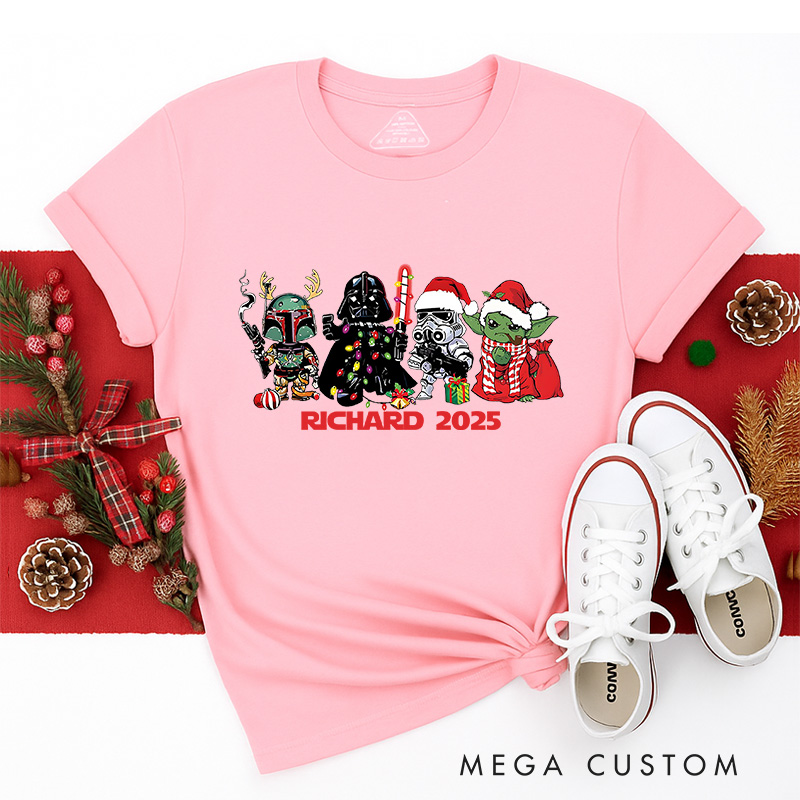 Personalized Star Crew Christmas Classic T-Shirts Galaxy War Film Tshirt Movie Holiday Shirt