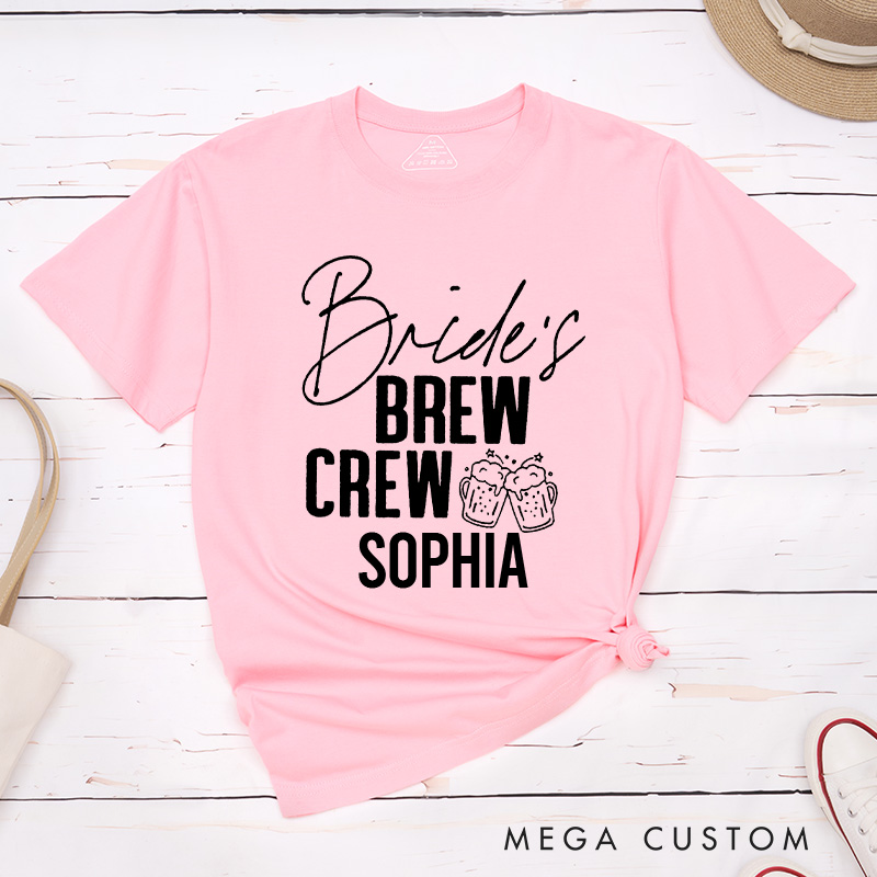 Personalized Brews Before I Do's with Diamond Ring Matching T-Shirt Bride's Brew Crew T-Shirt Bridesmaid Wedding T-Shirt Bachelorette Party Gift