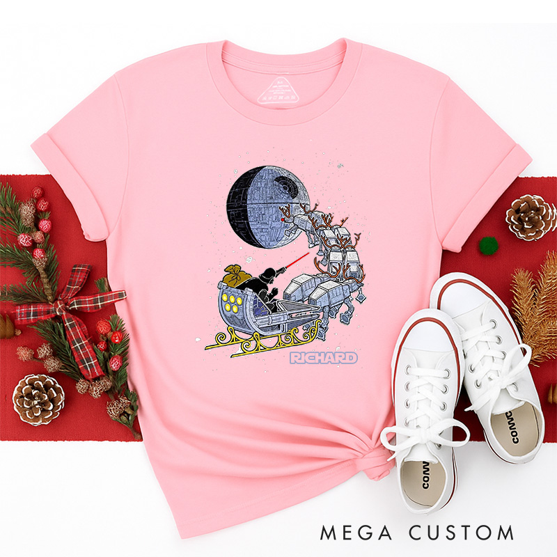 Personalized Star Sled Christmas Classic T-Shirts Galaxy War Film Tshirt Movie Holiday Shirt