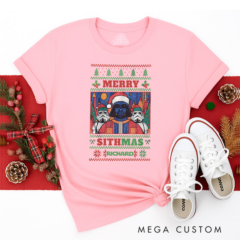 Personalized Sithmas Be with You Christmas Classic T-Shirts Galaxy War Film Tshirt Movie Holiday Shirt