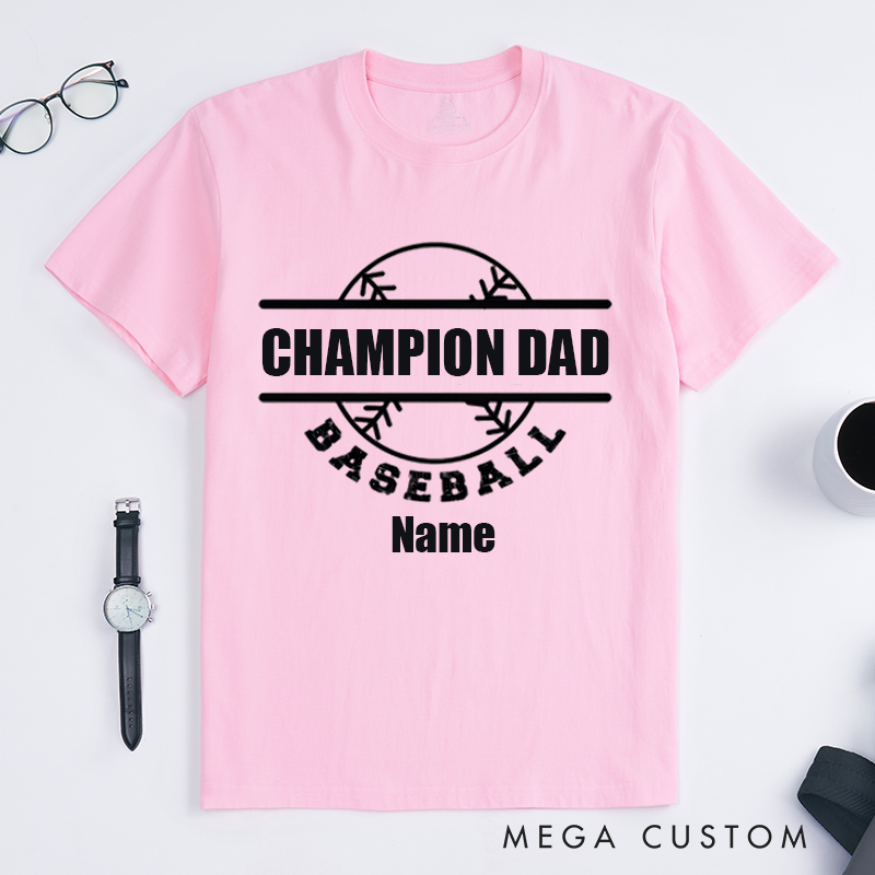 Personalized Father's Day Gift Baseball Champion Dad Fashion Design Classic T-shirt
