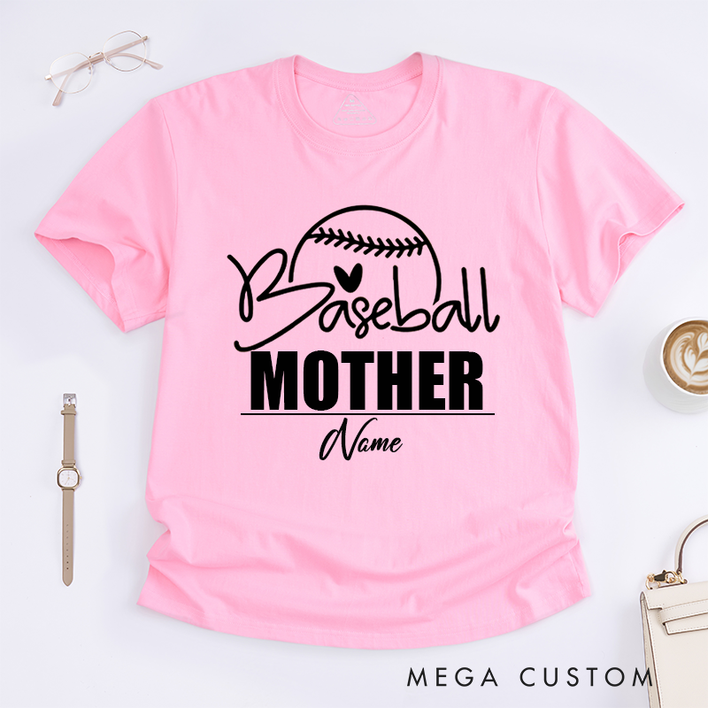 Personalized Cute Baseball Mother's Day Gift Heart Design Classic T-shirt