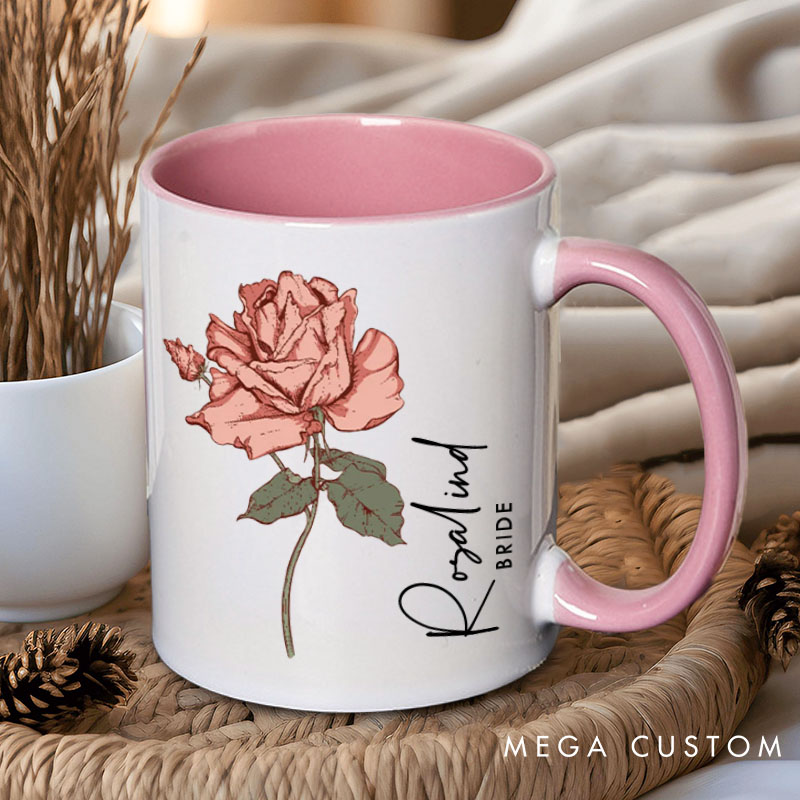 Personalized Retro Bridesmaid Birth Flower Mug Maid of Honor Month Flower Mug Bachelorette Party Mug Bridesmaid Proposal Mug MOG MOB Bridal Shower Mug