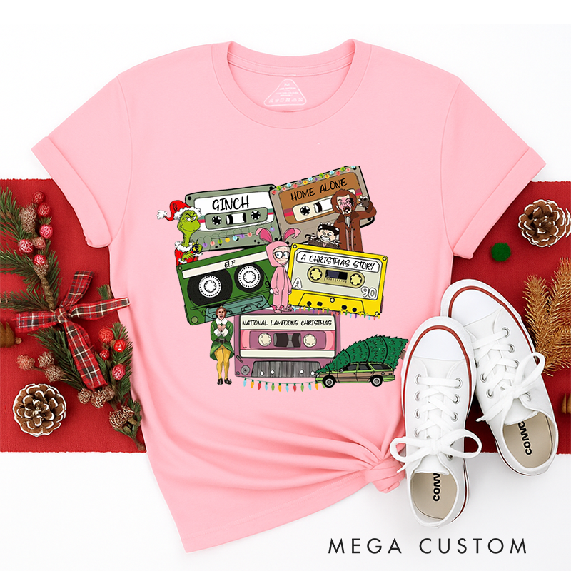 Personalized Classic T-Shirts Christmas Song Name Tapes Tee