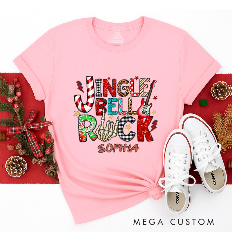 Personalized Classic T-Shirts Jingle Bell Rock Tee Christmas Music Lover Gift
