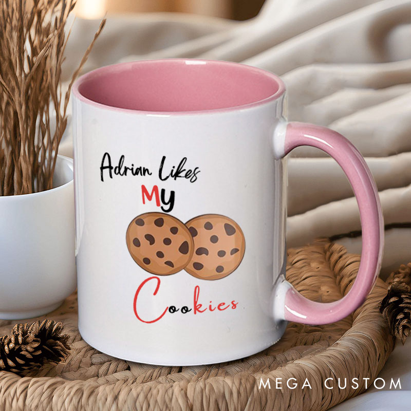Personalized Couple She Likes My Peppermint Stick and He Likes My Cookies Christmas Mug Couple Xmas Coffee Mug for Husband Wife Boyfriend Girlfriend