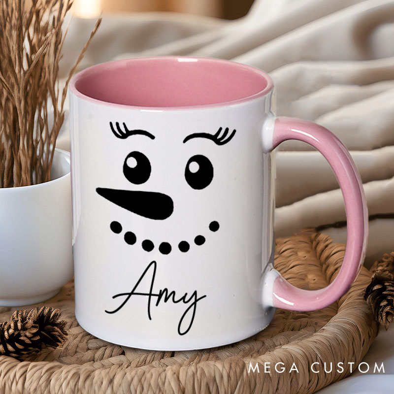 Personalized Couple Snowman Christmas Mug Custom Couple Name Xmas Coffee Mug Christmas Mug for Husband Wife Boyfriend Girlfriend