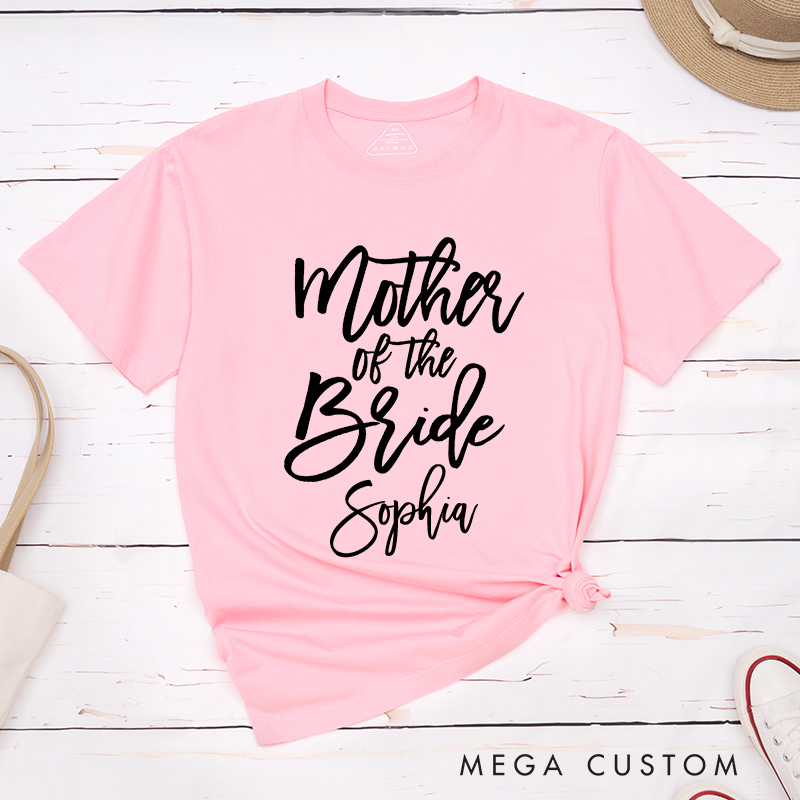 Personalized Modern Mother of the Bride MOB Matching T-Shirt Mother of the Groom MOG T-Shirt Wedding Day T-Shirt Bachelorette Party Gift