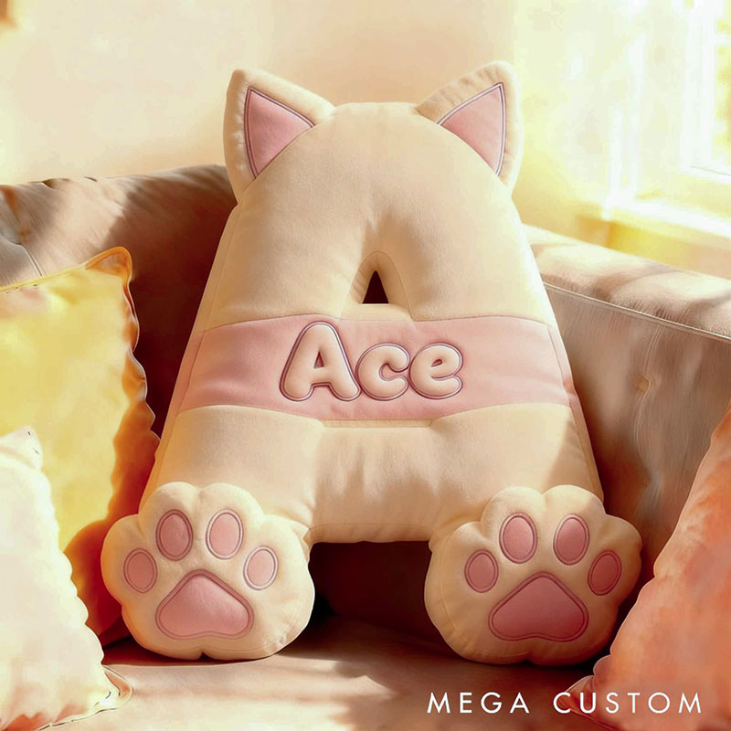 Personalized Pet Lover Cute Letter Pillow with Custom Name Design