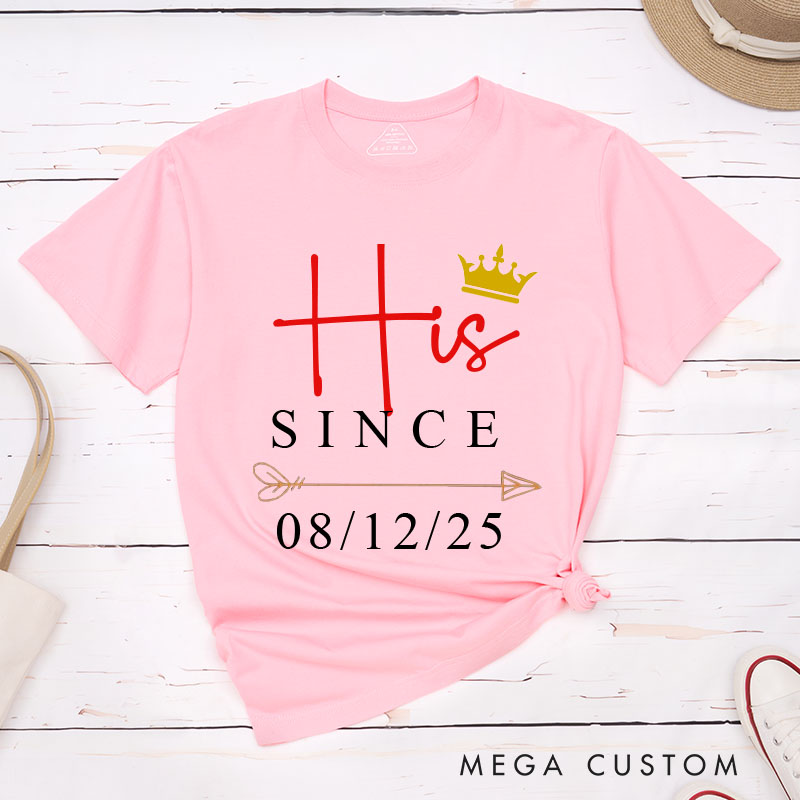 Personalized Couple Anniversary T-Shirt His & Hers Royal Love Anniversary Shirts Boyfriend Girlfriend Anniversary Tees for Couple