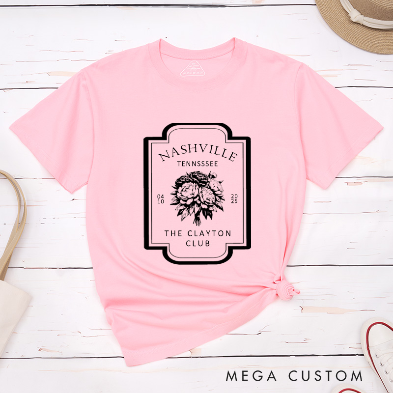 Personalized Floral Themed Wedding Logo Nwelweds Matching Wedding Couple Classic T-Shirt