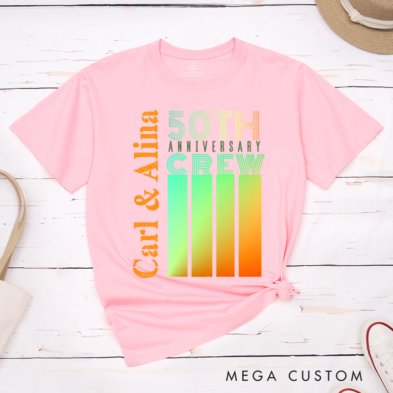 Personalized Couple 30th Cruise Anniversary Crew T-Shirt Modern Celebration Anniversary Shirt Couple T-Shirts for Husband Wife