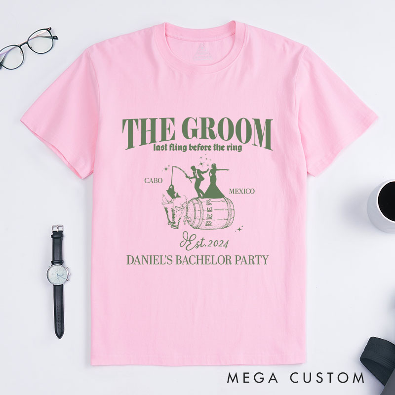 Personalized Bachelor Party T-Shirts Groom Team Shirts Best Man Bachelor Party T-Shirts Whiskey Lovers Tops Groomsmen Gift For Men