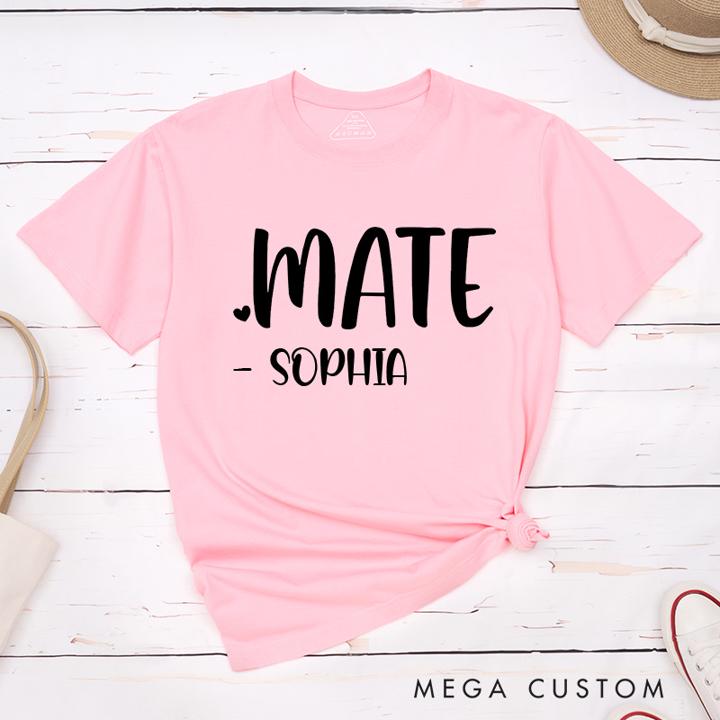 Personalized Couple Soul Mate with Heart Matching T-Shirt Valentine's Day T-Shirt for Husband Wife Boyfriend Girlfriend Gift for Hubby Wifey