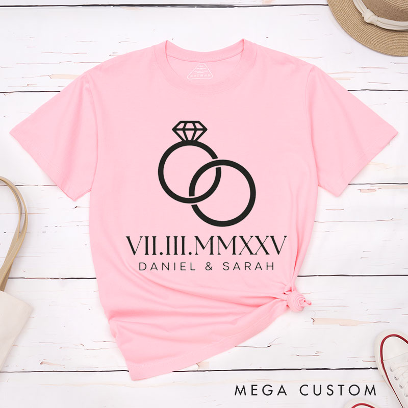 Personalized Couple Anniversary T-Shirt Timeless Love Anniversary Shirts Romantic Couple T-Shirts for Boyfriend Girlfriend Wife Husband