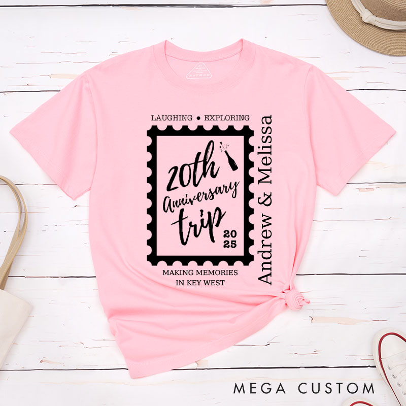 Personalized Couple 60th Anniversary T-Shirt 20th Anniversary Trip Key West Memories Anniversary Shirt Couple Gift Tee for Husband Wife