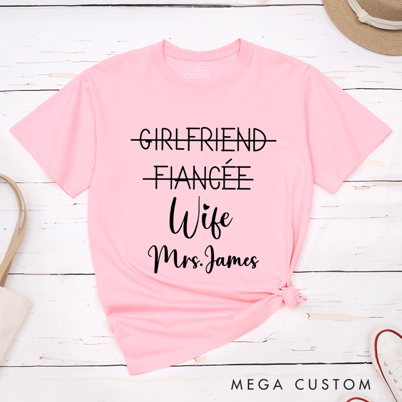 Personalized Playful Relationship Upgrade Husband and Wife Newlyweds Wedding Couple Classic T-Shirt