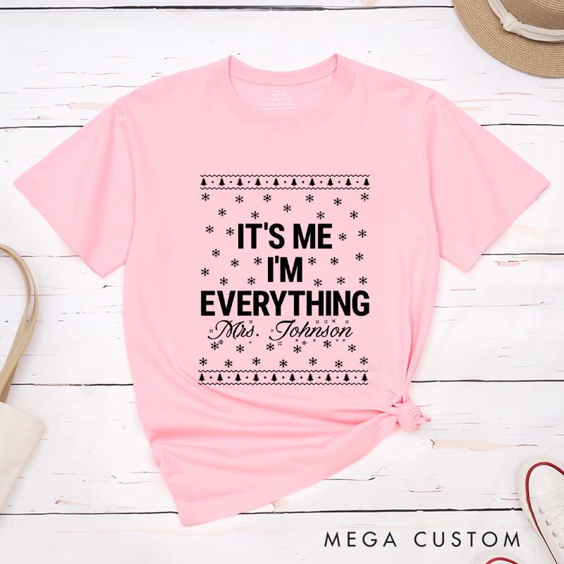 Personalized Playful Everything I Want for Christmas Matching Couple Classic T-Shirt