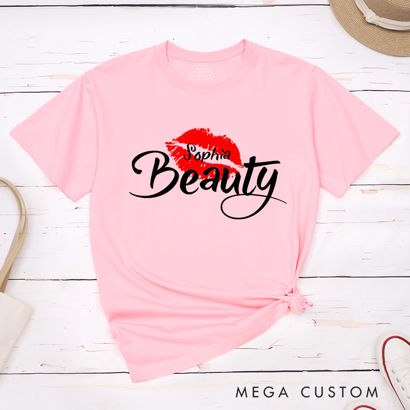 Personalized Couple Beast with Claw and Beauty with Kiss Matching T-Shirt Valentine's Day T-Shirt for Husband Wife Boyfriend Girlfriend