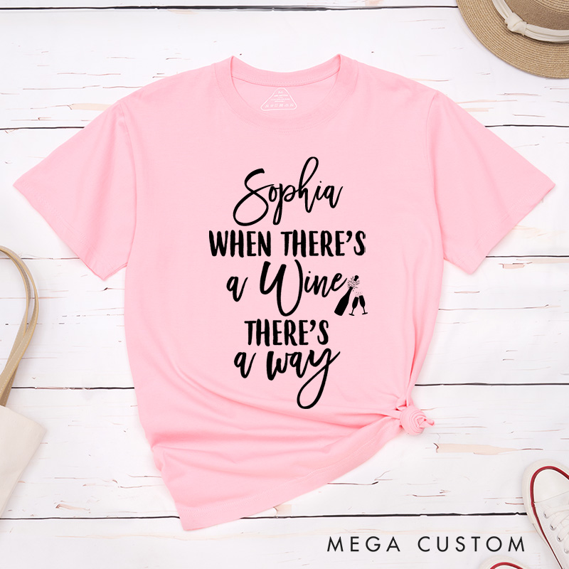 Personalized Bride Pour the Wine His Last Name is Mine Matching T-Shirt The Wine Down T-Shirt Bridesmaid T-Shirt Team Bride Bachelorette Party Gift