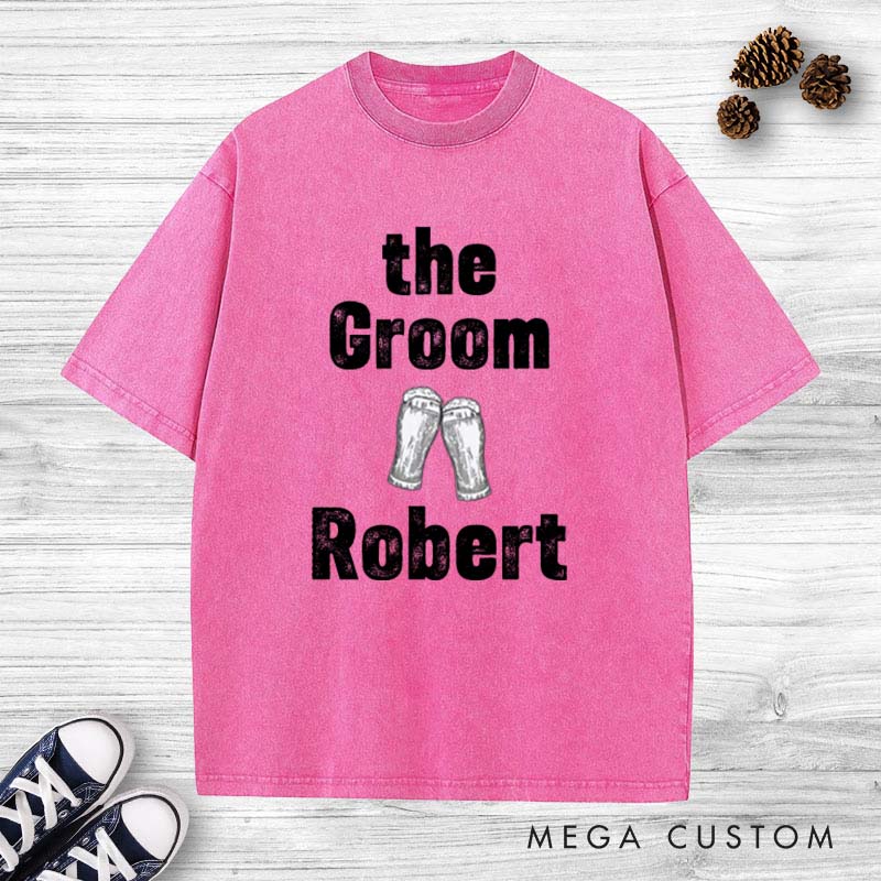 Personalized Cheers To Groom Bachelor Party T-Shirt Groomsman Stag Party Favors Shirt Bachelor Party Gift Tees Best Man Gift