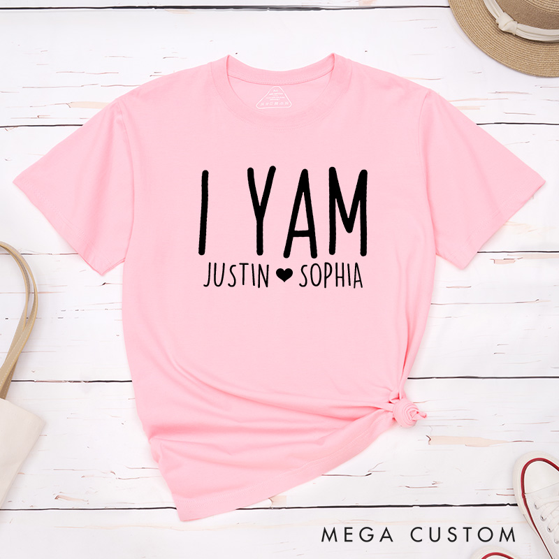 Personalized Couple She’s My Sweet Potato and I Yam Matching T-Shirt with Name Thanksgiving Day T-Shirt for Husband Wife Boyfriend Girlfriend Gift
