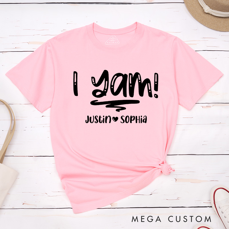 Personalized Couple Cute She’s My Sweet Potato I Yam T-Shirt with Name Thanksgiving Day Matching T-Shirt for Husband Wife Boyfriend Girlfriend Gift