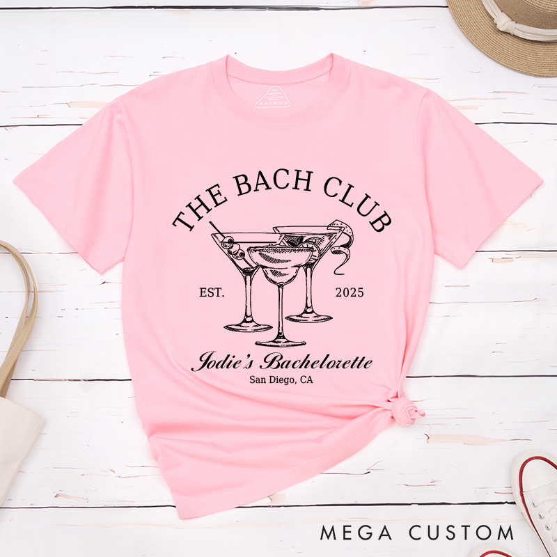 Personalized Bride The Bach Club Matching T-Shirt Bride's Crew T-Shirt Bridesmaid Wedding T-Shirt Bachelorette Party Gift