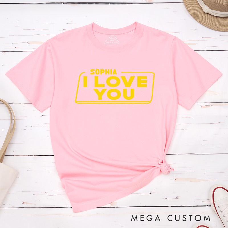 Personalized Couple Iconic I Love You and I Know Matching T-Shirt with Name Valentine's Day T-Shirt for Husband Wife Boyfriend Girlfriend Gift
