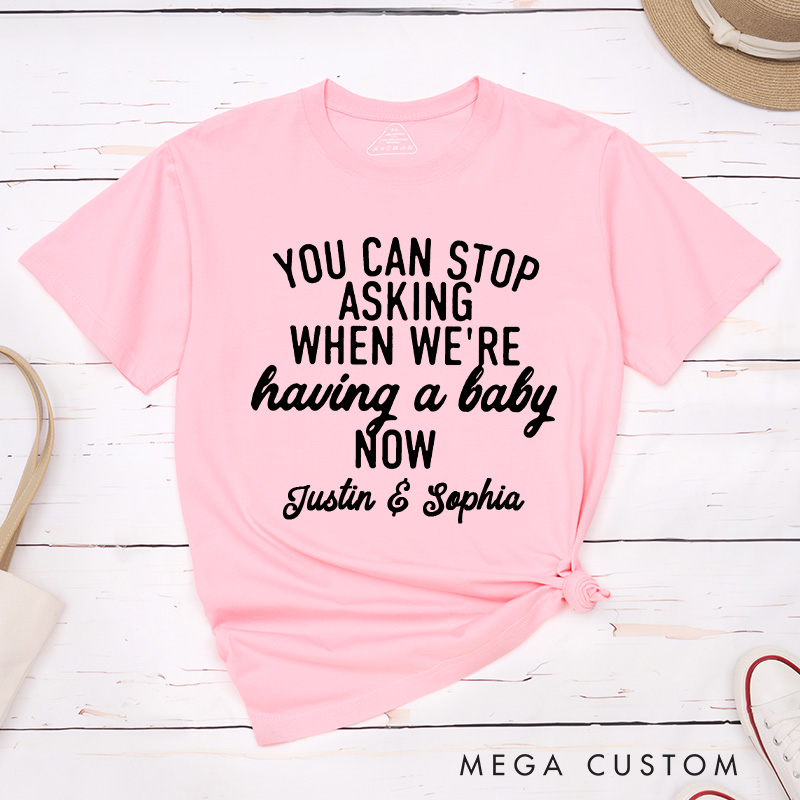 Personalized Couple We’re Pregnant But Mostly Her Matching T-Shirt Valentine's Day Classic T-Shirt for Husband Wife Wifey Hubby Gift