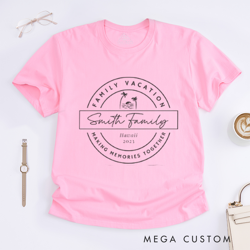 Personalized Matching Family Beach Vacation Shirts Perfect for Hawaii Trips Classic T-shirt