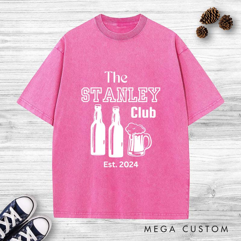 Personalized Bachelor Party Washed T-Shirt Groom Groomsmen Wedding Favors Shirts Retro y2k Washed T-Shirt for Best Man