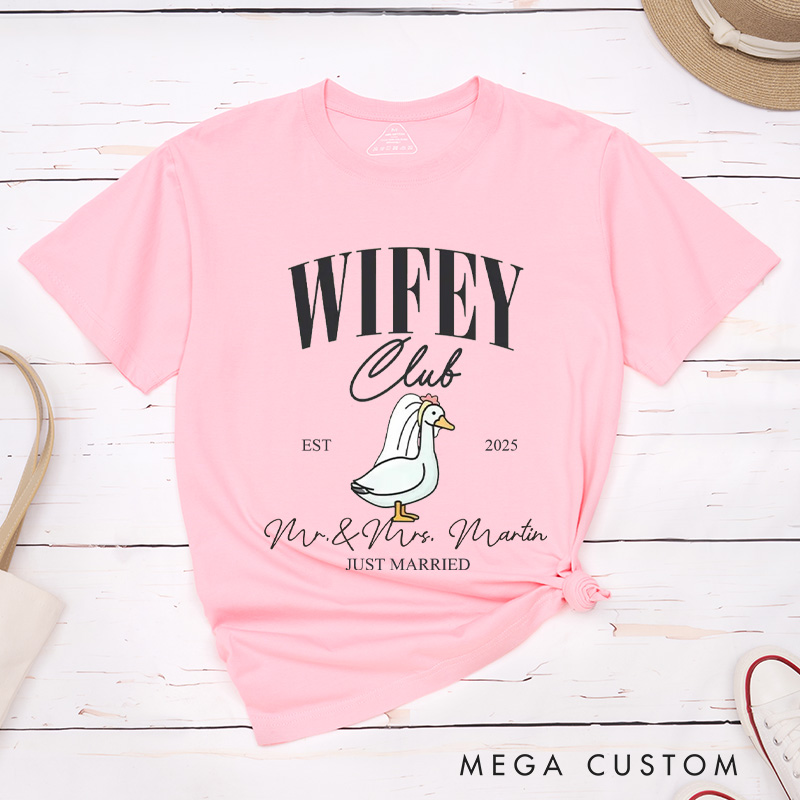 Personalized Just Married Husband and Wife Clubs Wedding Couple Classic T-Shirt