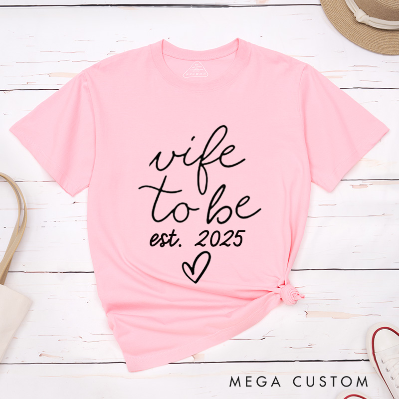 Personalized Wife To Be and Husband To Be with Year Engagement Couple Classic T-Shirt