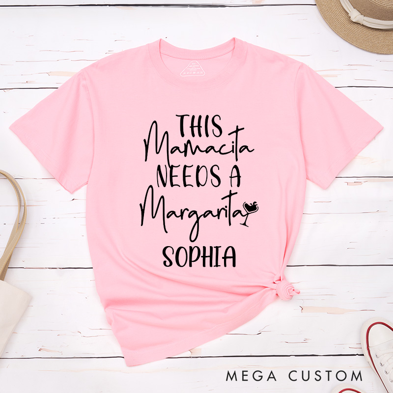 Personalized Bride Drinking Margaritas with My Senoritas T-Shirt Bridesmaid Matching T-Shirt Bride's Crew T-Shirt Wedding Bachelorette Party Gift