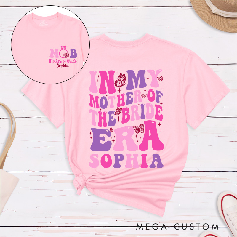 Personalized Butterfly In My Mother of the Bride Era Matching T-Shirt In My Mother of the Groom Era T-Shirt Wedding T-Shirt Bachelorette Party Gift