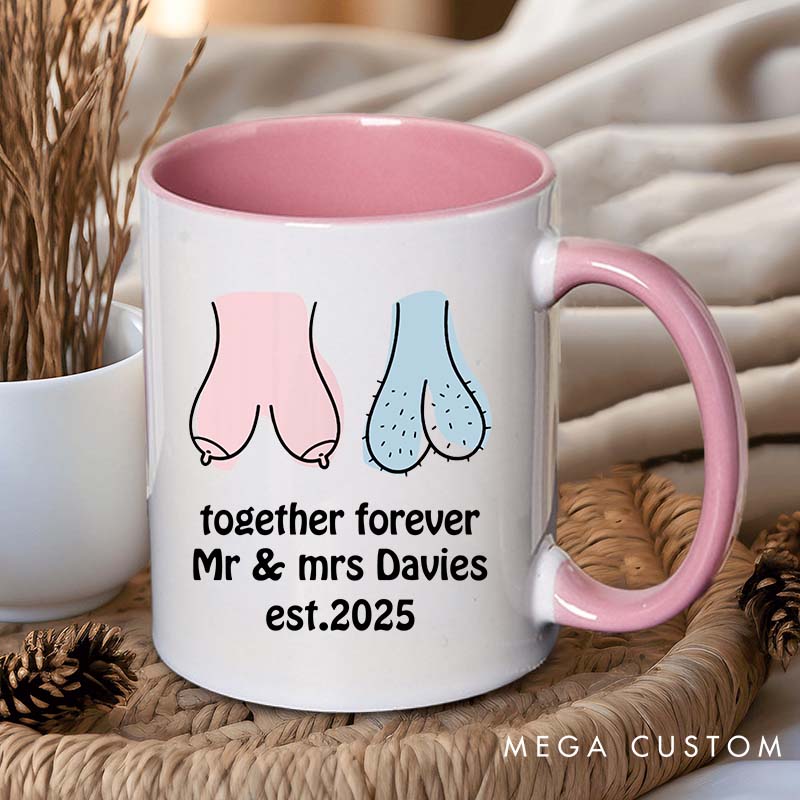 Personalized Mr & Mrs Mug Couple Forever Together Coffee Mugs Anniversary Valentines Gift Cup for Her Him