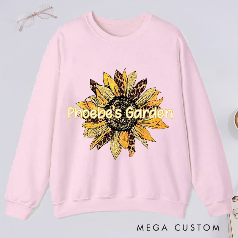 Personalized Sunflower Classic Sweatshirts with Name Gardener Sweatshirt Plant Lover Gift Gardening Lover Gift for Gardener Gift