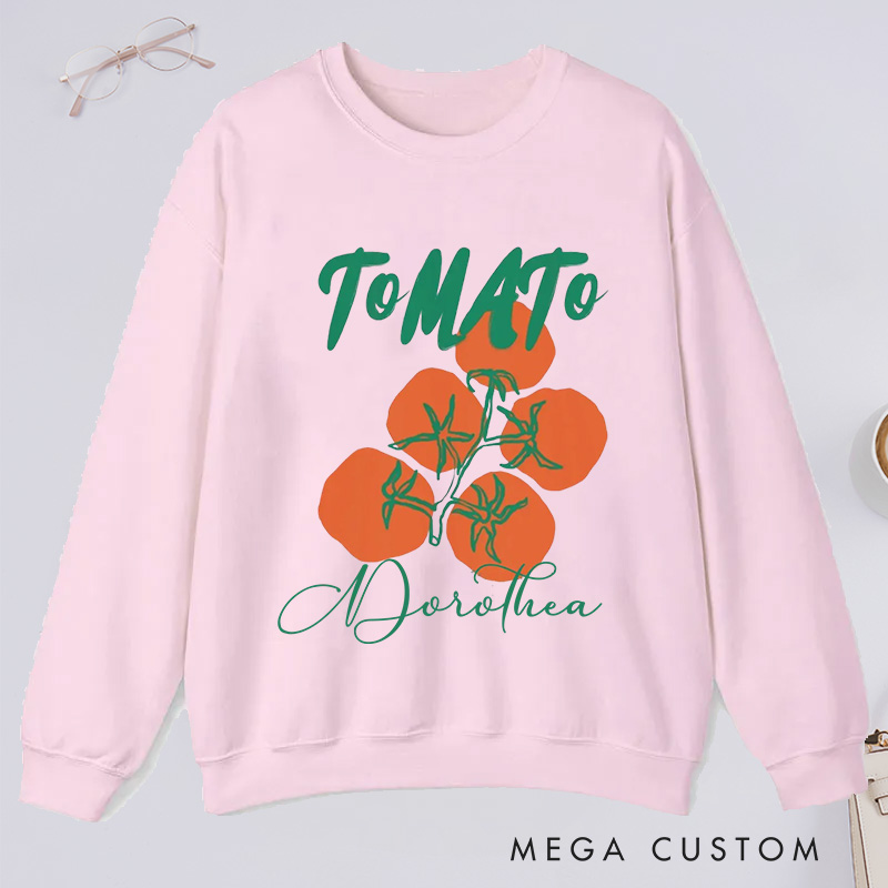 Personalized Tomato Classic Sweatshirts  Farmers Market Sweatshirt Gardener Sweatshirt with Name Plant Lover Gift Gardening Lover Gift