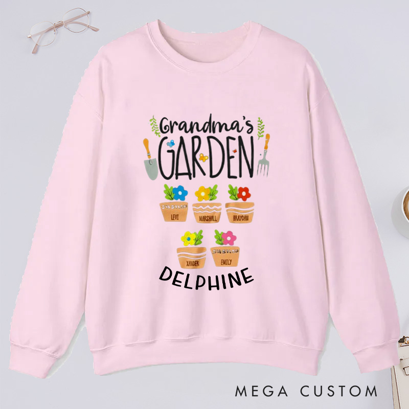 Personalized Grandma's Garden Classic Sweatshirts Grandma Sweatshirt Nana Sweatshirt Grandma Gift Gardening Gifts Mother's Day Gift