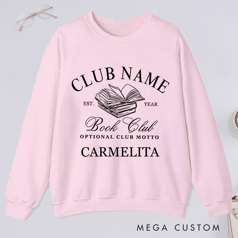 Personalized Book Club Classic Sweatshirts Custom Bookish Sweatshirt with Name Reading Club Sweatshirt Book Lover Gift Librarian Gift Reading Gift