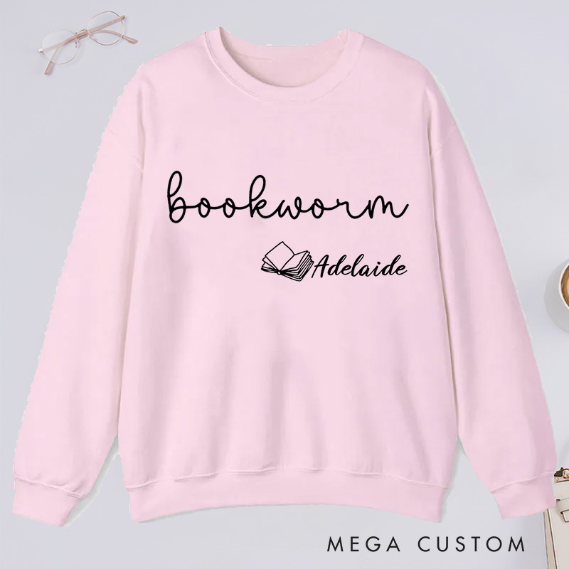 Personalized Bookworm Classic Sweatshirts Custom Sweatshirt with Name Bookish Sweatshirt Book Lovers Gift Librarian Gift Reading Gift