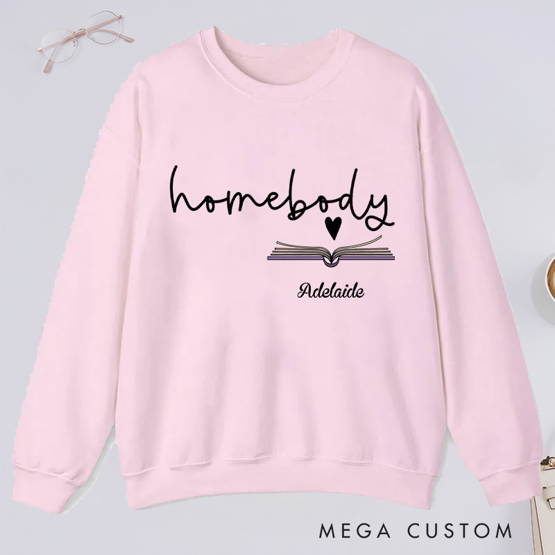 Personalized Homebody Classic Sweatshirts Custom Sweatshirt with Name Bookish Sweatshirt Book Lovers Gift Librarian Gift Reading Gift