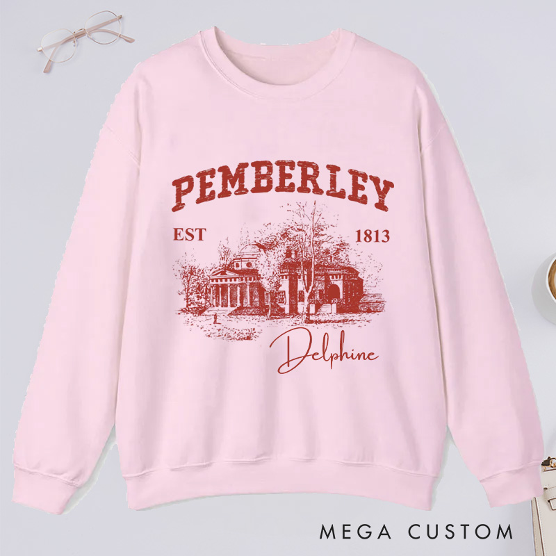 Personalized Pemberley Light Academia Classic Sweatshirts Custom Bookish Sweatshirt Literature Literary Sweatshirt Book Lovers Gift Librarian Gift