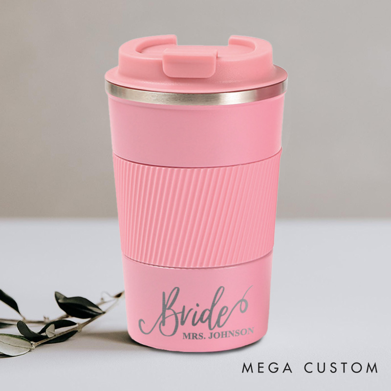 Personalized Mr and Mrs Wedding Couple Insulated Coffee Cup Tumbler